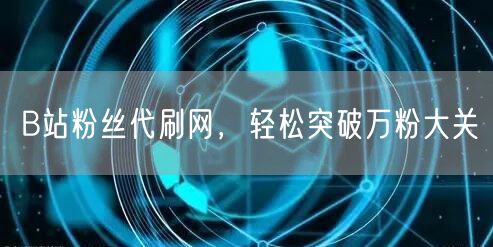 B站粉丝代刷网，轻松突破万粉大关