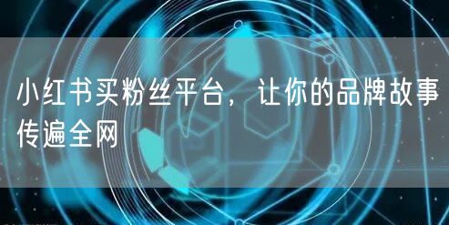 小红书买粉丝平台，让你的品牌故事传遍全网