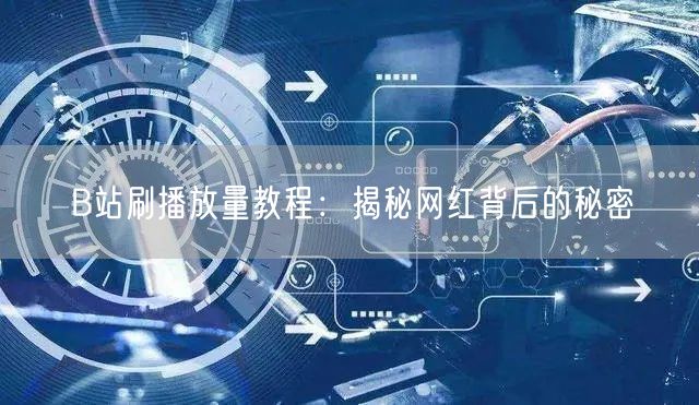 B站刷播放量教程：揭秘网红背后的秘密