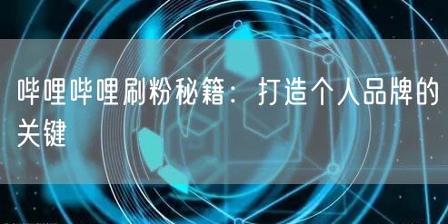 哔哩哔哩刷粉秘籍：打造个人品牌的关键