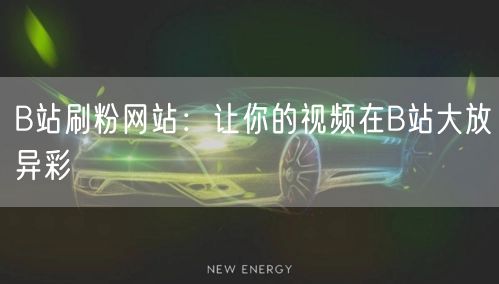 B站刷粉网站：让你的视频在B站大放异彩