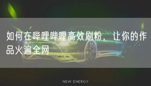如何在哔哩哔哩高效刷粉，让你的作品火遍全网