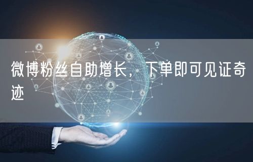 微博粉丝自助增长，下单即可见证奇迹