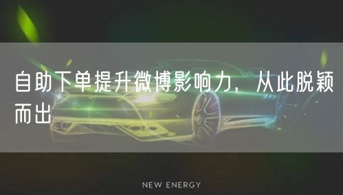 自助下单提升微博影响力，从此脱颖而出
