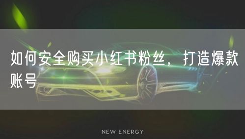 如何安全购买小红书粉丝，打造爆款账号