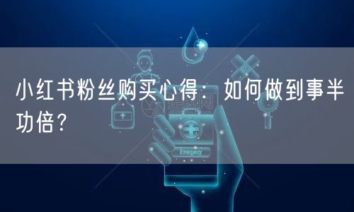 小红书粉丝购买心得：如何做到事半功倍？