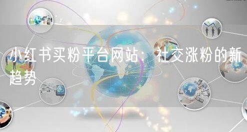 小红书买粉平台网站：社交涨粉的新趋势