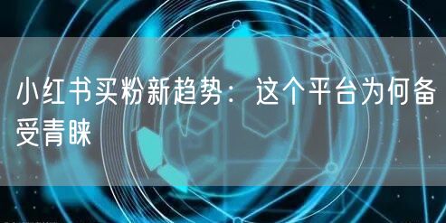 小红书买粉新趋势：这个平台为何备受青睐