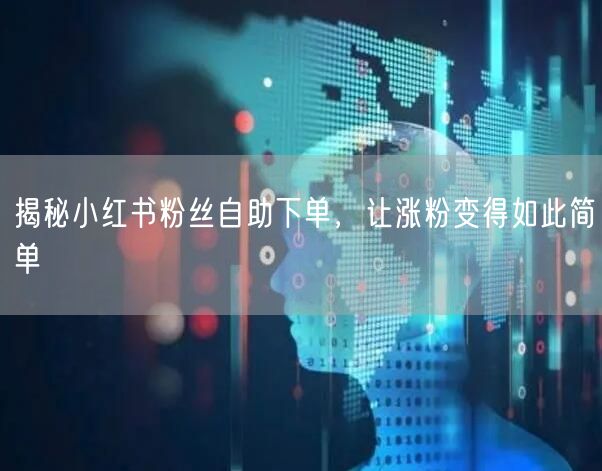 揭秘小红书粉丝自助下单，让涨粉变得如此简单