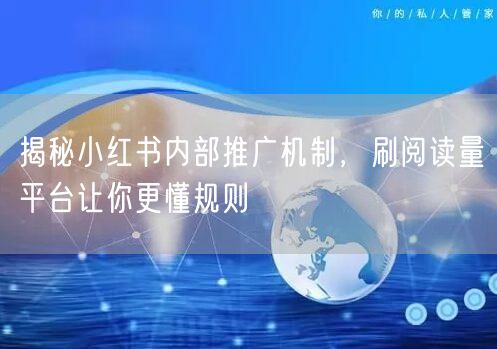 揭秘小红书内部推广机制，刷阅读量平台让你更懂规则