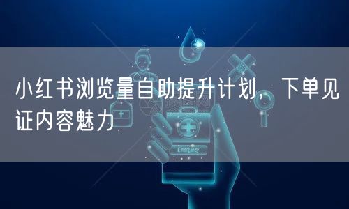 小红书浏览量自助提升计划，下单见证内容魅力