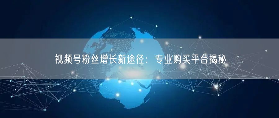 视频号粉丝增长新途径：专业购买平台揭秘