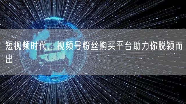 短视频时代，视频号粉丝购买平台助力你脱颖而出