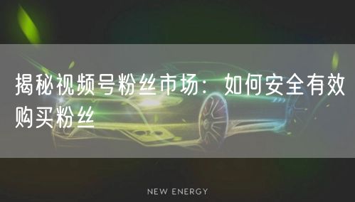 揭秘视频号粉丝市场：如何安全有效购买粉丝