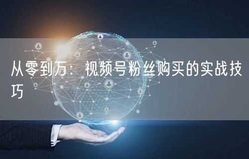 从零到万：视频号粉丝购买的实战技巧