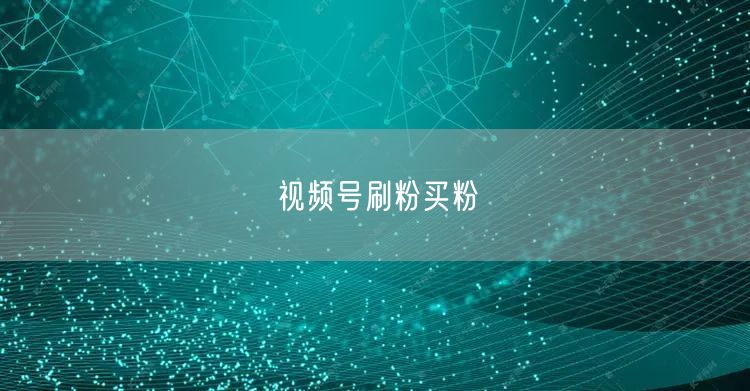视频号刷粉买粉